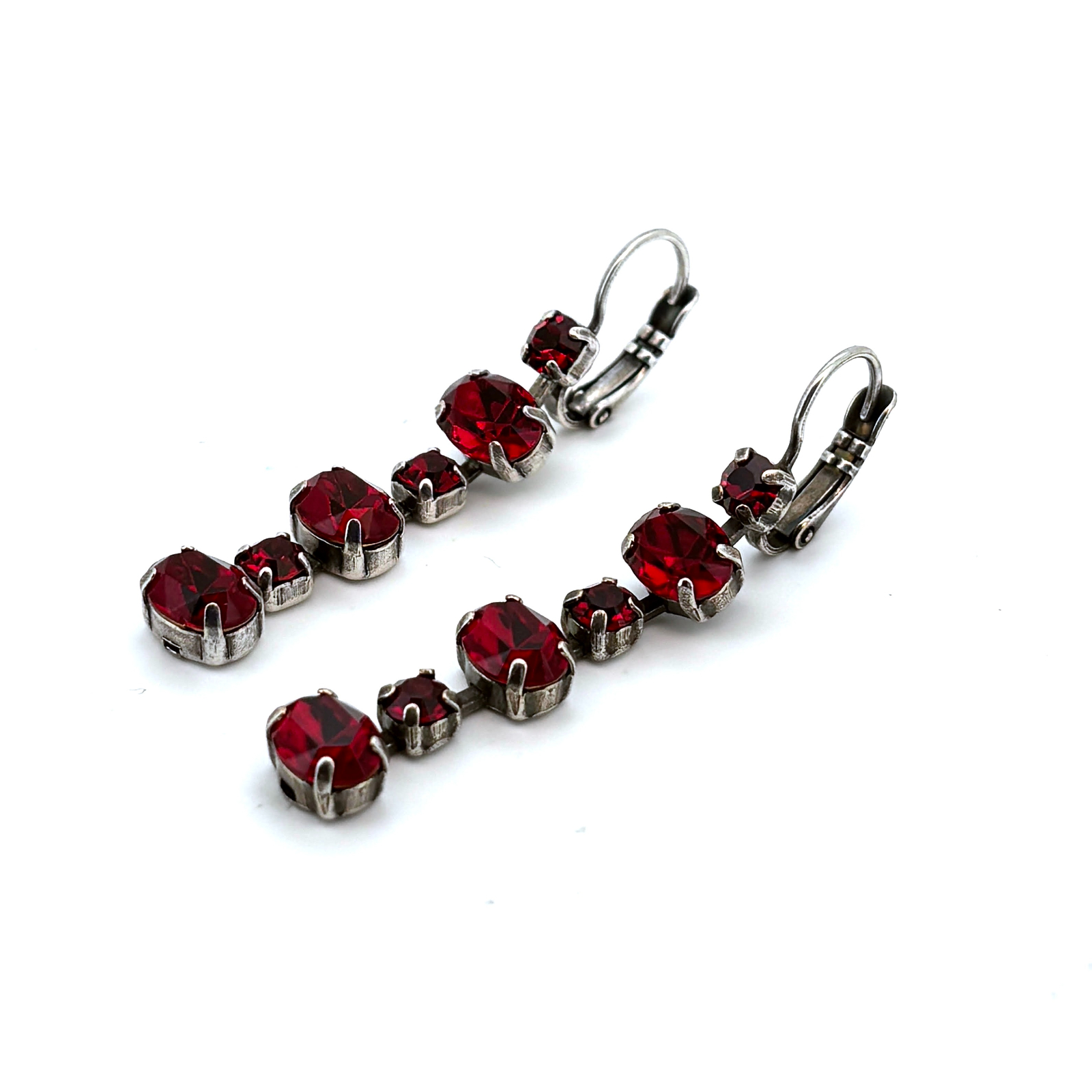 E-1508-3-208208-SP6 (2) Earrings By Mariana Woman Exquisite Siam Swarovski Crystals - Image 1