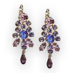 Mariana Earrings Wildberry / Misty Coll. Chandelier Sun Kissed Plum, Antique Pink, & Amethyst Austrian Crystals - Image 2