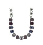 Mariana Necklace Wildberry / Misty Coll. Purples, Capri Blue, Peach, & Vitral Light Austrian Crystals