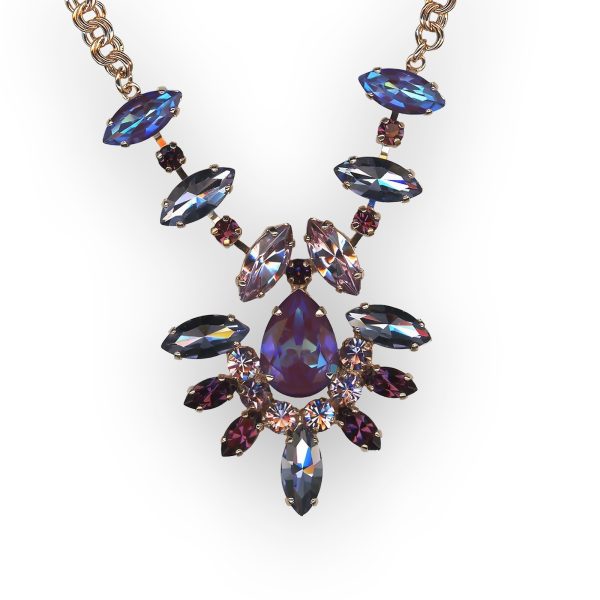 Mariana Necklace Glamorous Sun Kissed Plum, Amethyst, Antique Pink, & Black Diamond Austrian Crystals Wildberry/Misty Coll.
