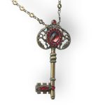 Mariana Necklace Pendant Key Encrusted Siam Austrian Crystals Primrose Cocktail Hour Coll.