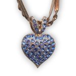 Mariana Necklace Pendant Heart Shaped Sapphire Austrian Crystals My Treasures Coll. - Image 3