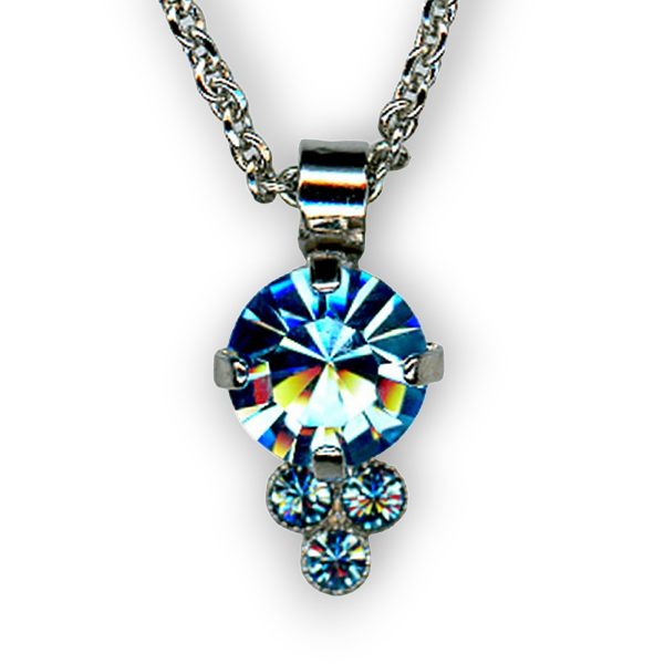 Mariana Necklace Pendant Dainty Aquamarine Austrian Crystals My Treasures Coll.