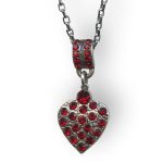 Necklace Pendant By Mariana Woman Heart Encrusted Siam Swarovski Crystals - Image 2