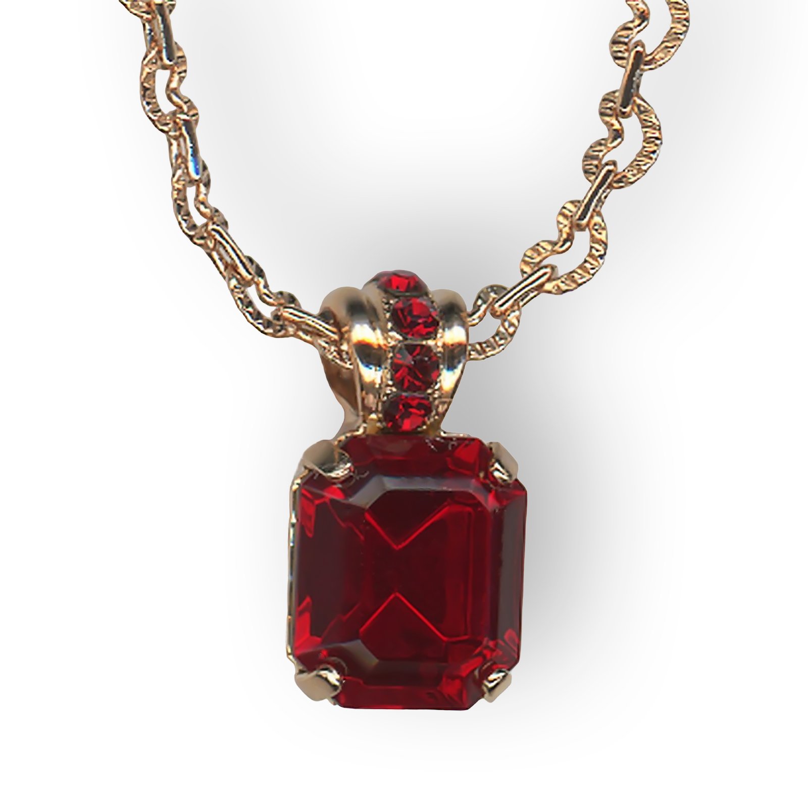 N-5021-208208-RG (1) Mariana Necklace Pendant Adorable Siam Austrian Crystals Primrose Cocktail Hour Coll. - Image 1