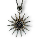 Mariana Necklace Pendant Fashionable Moonlight, Golden Shadow, & Jet Austrian Crystals Black Orchid Botanica Coll. - Image 2