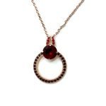 Necklace Pendant By Mariana Woman Beautiful Halo Siam and Burgundy Swarovski Crystals