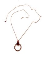 Necklace Pendant By Mariana Woman Beautiful Halo Siam and Burgundy Swarovski Crystals - Image 2