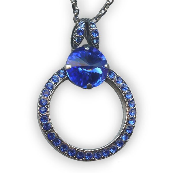 Mariana Necklace Pendant Glamorous Sapphire Austrian Crystals My Treasures Coll.