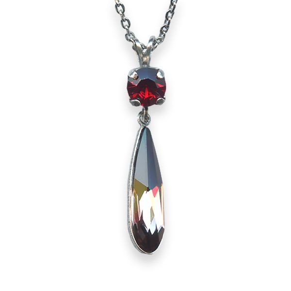 Mariana Necklace Pendant Lady In Red Coll. Fab Burgundy & Ruby Austrian Crystals
