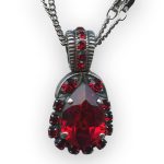 Necklace Pendant By Mariana Woman Stunning Pear Shape Siam Swarovski Crystals - Image 2