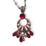 Mariana Necklace Pendant Lady In Red Coll. Boho Chic Siam, Ruby, Fuchsia, & Burgundy Austrian Crystals - Image 3
