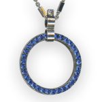 Necklace Pendant By Mariana Woman Halo Encrusted Sapphire Swarovski Crystals - Image 2