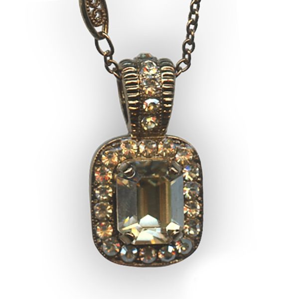 Mariana Necklace Pendant Gorgeous Golden Shadow Austrian Crystals My Treasures Coll.