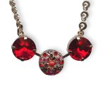 Mariana Necklace Pendant Lady In Red Coll. Elegant Siam, Burgundy, Fuchsia, & Coral Austrian Crystals