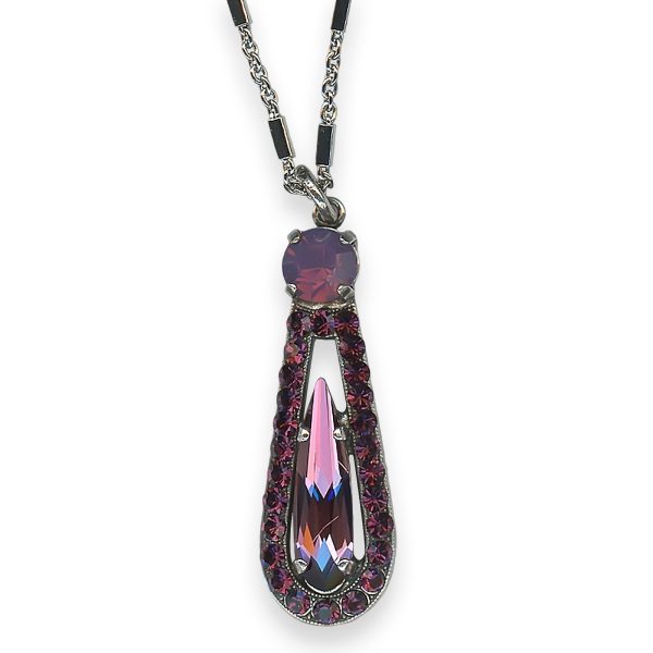 Mariana Necklace Pendant Wildberry/ Misty Coll. Gorgeous Cyclamen Opal, Amethyst, & Vitral Lt Austrian Crystals