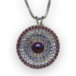 Mariana Necklace Pendant Fab Amethyst, Vitral Lt, Violet, & Antique Pink Austrian Crystals Wildberry/Misty Coll.