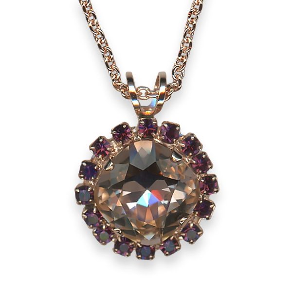 Mariana Necklace Pendant Wildberry/ Misty Coll. Lovely Vintage Rose & Amethyst Austrian Crystals