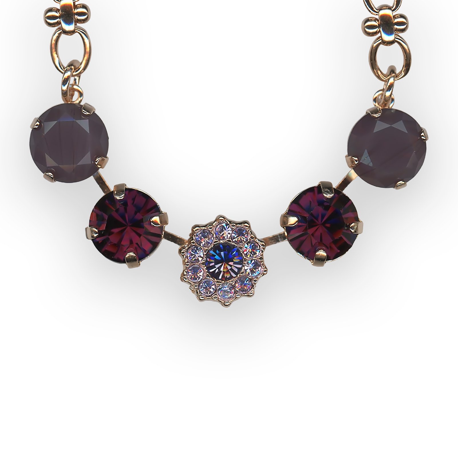 N-5084-1-1134-RG (1) Mariana Necklace Pendant Beautiful Grey Opal, Amethyst, Tanzanite, & Violet Austrian Crystals Wildberry/Misty Coll. - Image 1