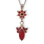 Mariana Necklace Pendant Lady In Red Coll. Sophisticated Siam & Coral Austrian Crystals - Image 3