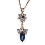 Mariana Necklace Pendant Wildberry/ Misty Coll. Sophisticated Montana Blue, Purple Velvet, & Violet Austrian Crystals - Image 2