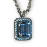 Mariana Necklace Pendant Elegant Aquamarine Austrian Crystals My Treasures Coll. - Image 2