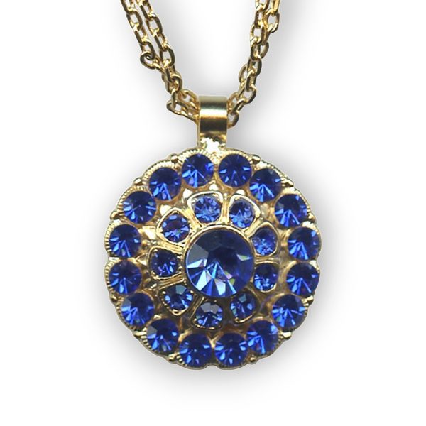 Mariana Necklace Pendant Dainty Floral Sapphire Austrian Crystals My Treasures Coll.
