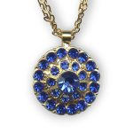 Mariana Necklace Pendant Dainty Floral Sapphire Austrian Crystals My Treasures Coll. - Image 2