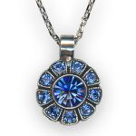 Necklace Pendant By Mariana Woman Dainty Floral Sapphire Swarovski Crystals