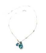 Necklace Pendant By Mariana Woman Duo Aquamarine Swarovski Crystals - Image 2
