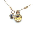 Necklace Pendant By Mariana Woman Duo Golden Shadow Swarovski Crystals-RG