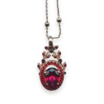 Mariana Necklace Pendant Lady In Red Coll. Simply Elegant Fuchsia, Siam. Ruby, & Burgundy Austrian Crystals - Image 3