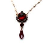Necklace Pendant By Mariana Woman Faceted Ruby and Siam Swarovski Crystals-RG