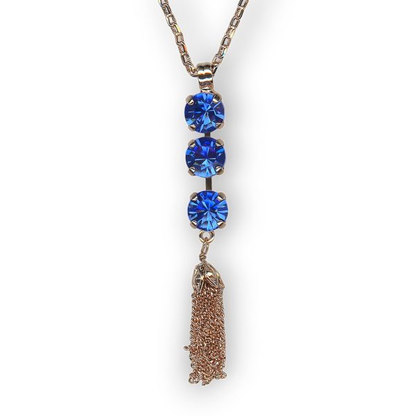 Necklace Pendant By Mariana Trio Tassel Sapphire Swarovski Crystals