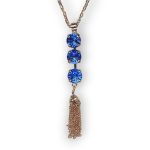 Necklace Pendant By Mariana Trio Tassel Sapphire Swarovski Crystals - Image 3