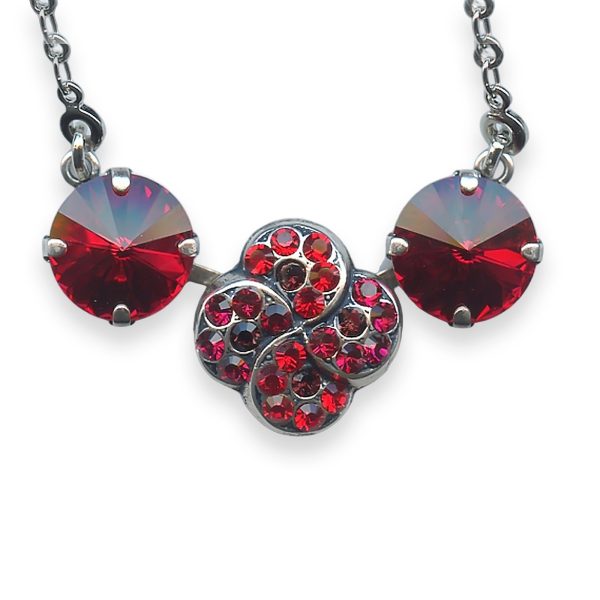 Mariana Necklace Pendant Lady In Red Coll. Beautiful Siam, Fuchsia, & Burgundy Austrian Crystals