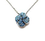 Necklace Pendant By Mariana Woman Clover Shaped Aquamarine Swarovski Crystals