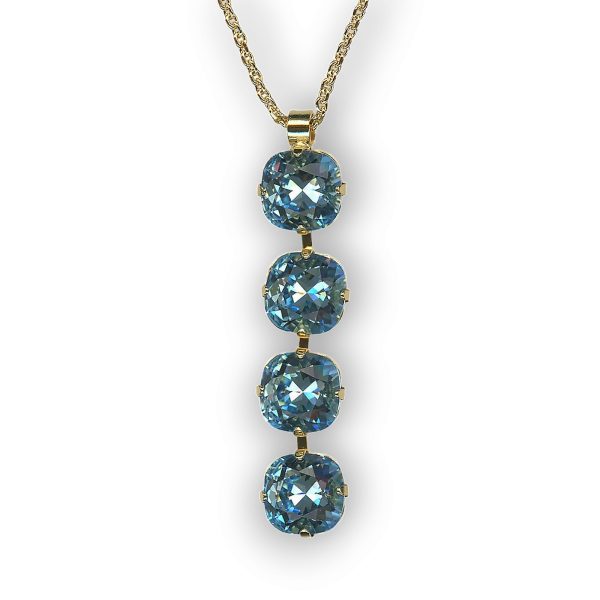 Mariana Necklace Pendant Glamorous Aquamarine Austrian Crystals My Treasures Coll.