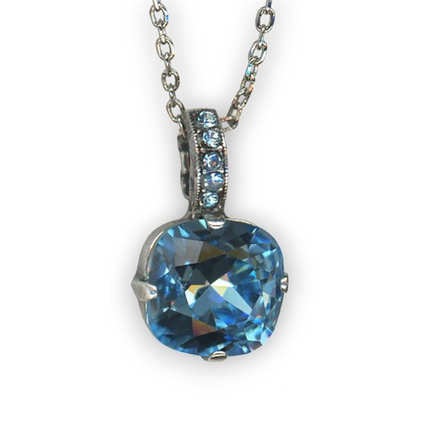 Mariana Necklace Pendant Fab Aquamarine Austrian Crystals My Treasures Coll.