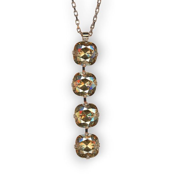 Mariana Necklace Pendant Multi Tier Golden Shadow Austrian Crystals My Treasures Coll.