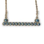 Mariana Necklace Pendant Bar Encrusted Aquamarine Austrian Crystals My Treasures Coll.