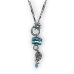Mariana Necklace Pendant Finely Detailed Aquamarine Austrian Crystals My Treasures Coll.