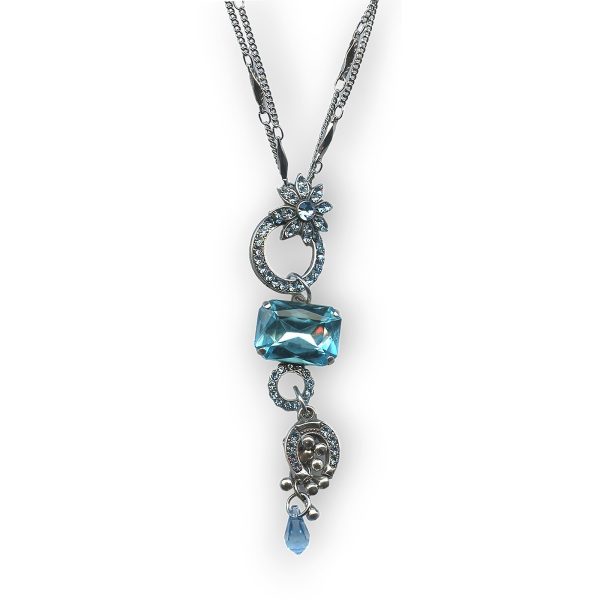 Mariana Necklace Pendant Finely Detailed Aquamarine Austrian Crystals My Treasures Coll.
