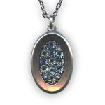 Necklace Pendant By Mariana Woman Gorgeous Oval Aquamarine Swarovski Crystals