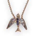 Mariana Necklace Pendant Wildberry/Misty Coll. Bird in Purple Velvet & Vitral Lt Austrian Crystals - Image 3