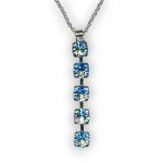 Mariana Necklace Pendant Multi Tier Aquamarine Austrian Crystals My Treasures Coll. - Image 2