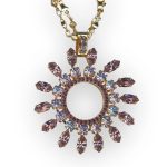 Mariana Necklace Pendant Wildberry/Misty Coll. Glamorous Antique Pink, Vitral Lt, & Amethyst Austrian Crystals - Image 2