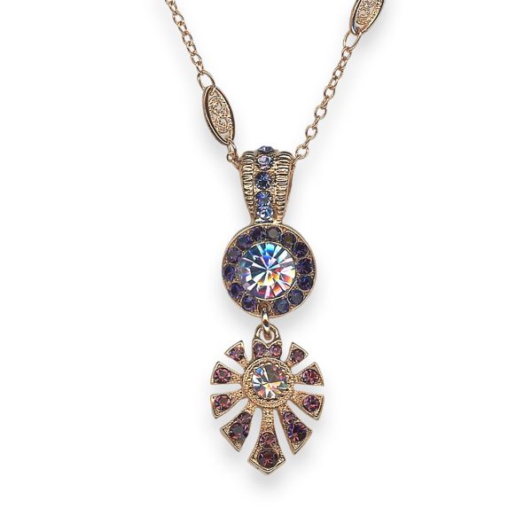Mariana Necklace Pendant Wildberry/ Misty Coll. Boho Gypsy Tanzanite, Amethyst, & Vitral Lt Austrian Crystals