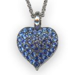 Necklace Pendant By Mariana Woman Heart Encrusted Sapphire Swarovski Crystals - Image 3