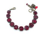 Bracelet By Mariana Woman Stunning Siam Swarovski Crystals English Gold Plated